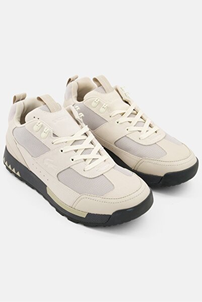 Lacoste Men Urban Breaker Lace Up Textured Upper Casual Shoes, Beige