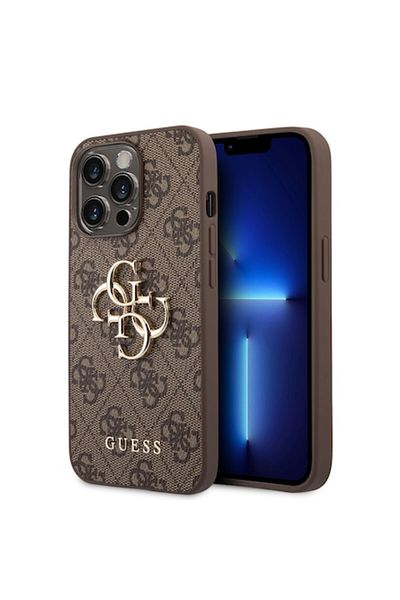 Guess Husa pentru iPhone 14 Pro Max, T3, Piele ecologica, Brown