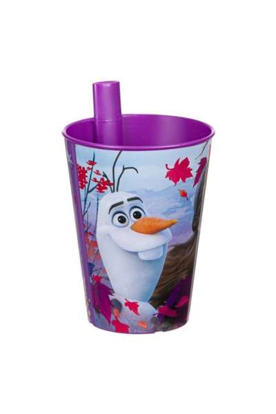 OEM Plastic cup with permanent straw, 260 ml, Frozen II