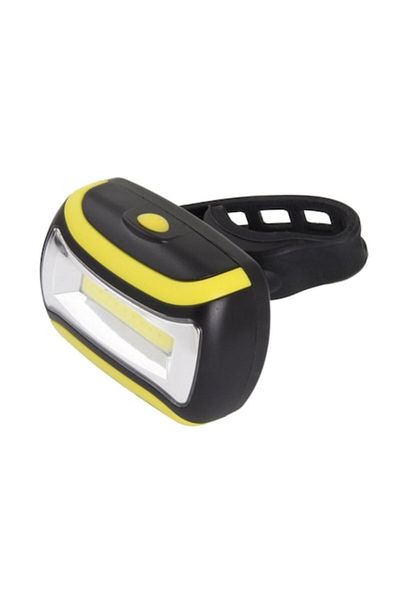 OEM Lumină față pentru bicicletă cu LED COB, 100 lm, alimentată de 3 baterii AAA, 3 opțiuni de iluminare, Evolium, negru