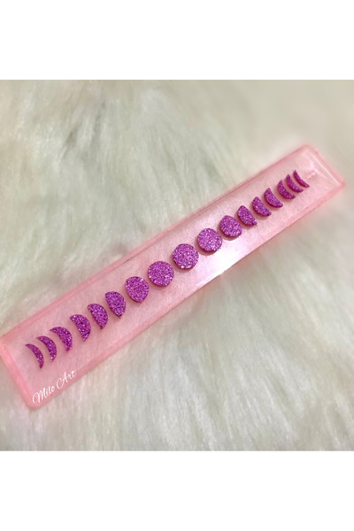 Milo Art El Yapımı Ay Döngüsü Temalı Pembe Simli Epoksi Tütsülük Ayın Evreler...