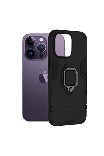Bibilel Carcasă pentru iPhone 14 Pro cu suport tip inel (Defender) - Negru