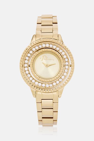 Police Women P-16037BSG-22M Round Analog Stainless Steel Watch 34mm, Gold