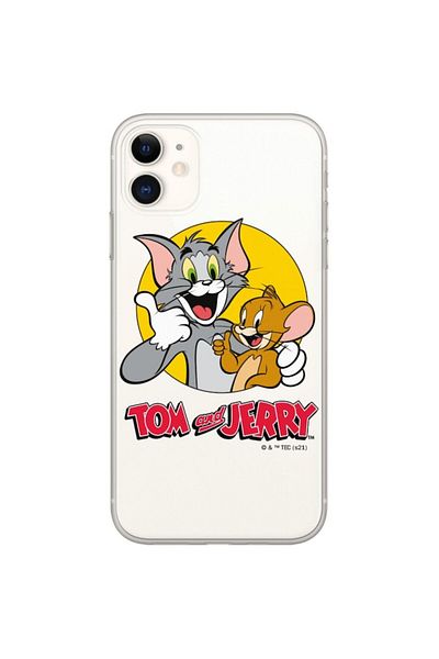OEM Husa Silicon Soft Touch transparenta pentru iPhone 13 Mini, cu design Tom & Jerry