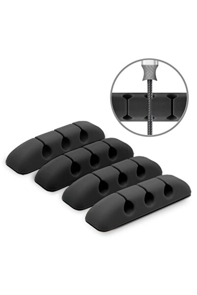 CLICK Universal Cable Organizer set 4, Gadget, T32, Silicon Flex, Deep Dark
