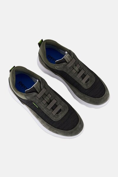 Geox Men U Spherica B Slip On Casual Shoes, Olive