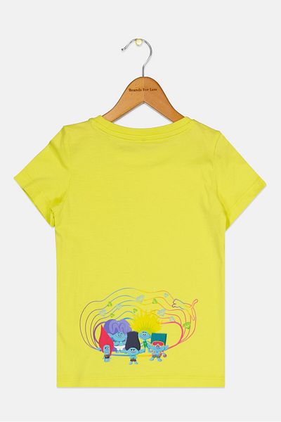 Puma x DreamWorks Trolls Toddlers Girl Short Sleeves Sportswear Fit Outdoor Top, Lime