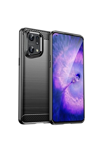 OEM Husă de protecție pentru Oppo Find X5 Pro 5G, aspect carbon, neagră