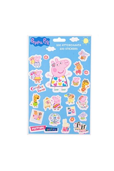 Evolium Caiet cu Peppa Pig, 200 de stickere și autocolante, Evolium, multicolor