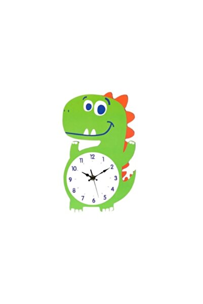 OEM Dinosaur-Style Wall Clock for Kids, 30 x 18 cm, Multicolor