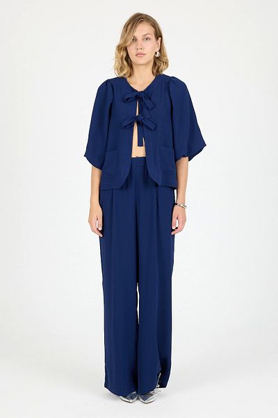 jenisse 2J252202 Crepe Binding Jacket Indigo