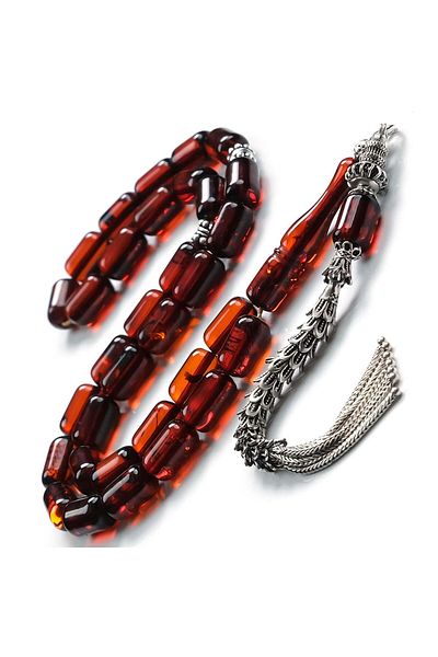 TESBİHCİBABA Baltic Pearl King Tassel Capsule Drop Amber Prayer Beads