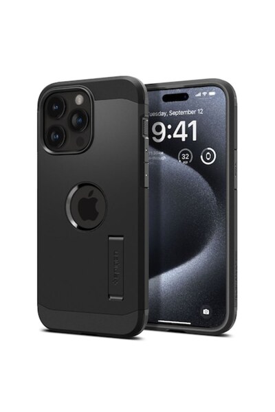 OEM Husă de protecție compatibilă cu iPhone 15 Pro, Tough Armor MagSafe, H79, PU, Negru