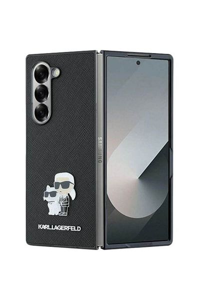 Karl Lagerfeld Saffiano Metal Pin Case for Galaxy Z Fold6, Black
