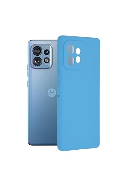 OEM Husă de protecție pentru Motorola Edge 40 Pro, rezistentă la impact, silicon flexibil cu margine moale, albastră