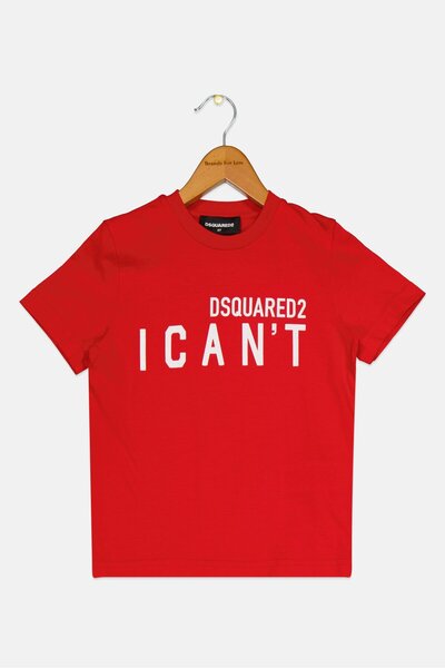 DSquared2 Toddlers Boy Short Sleeves Brand Logo T-Shirt, Red