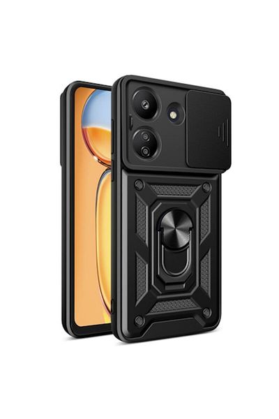 Axios Protective Case for Xiaomi Redmi 13C 4G/Poco C65, Stylish Look, Intense Darkness