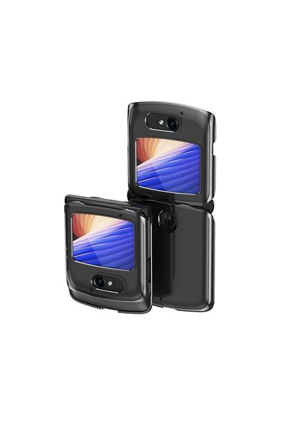 OEM Carcasă din silicon neagră transparentă pentru Motorola Razr 5G
