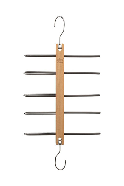 Five Simply Smart علاقة قماش من الخشب والمعدن بخمس طبقات