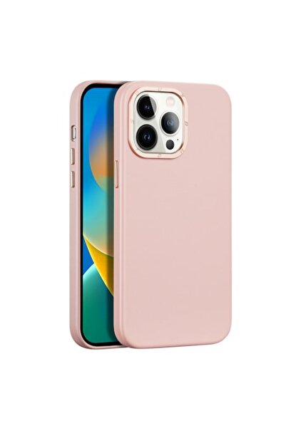 OEM Husă de protecție roz pentru iPhone 14 Pro Max, fabricată din piele