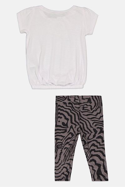 Nike Toddlers Girl 2 Pieces Short Sleeve Outdoor Top And Bottom Set, White