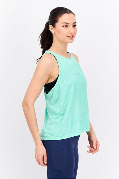 Nike Women Standard Fit Sleeveless Running Tank Top, Mint