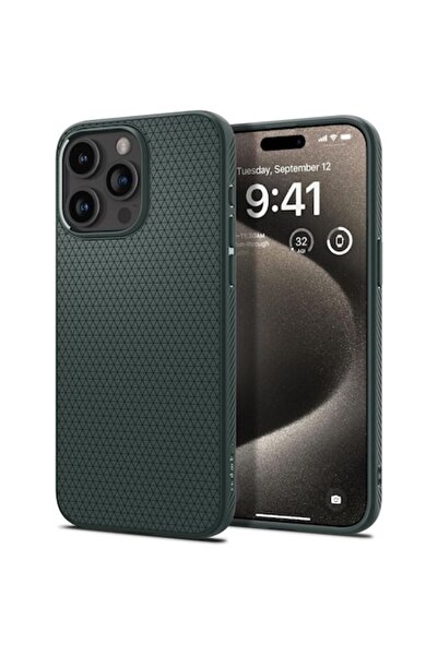 OEM Carcasa de protectie compatibila cu iPhone 15 Pro Max, Liquid Air, H159, PU, Abyss Verde