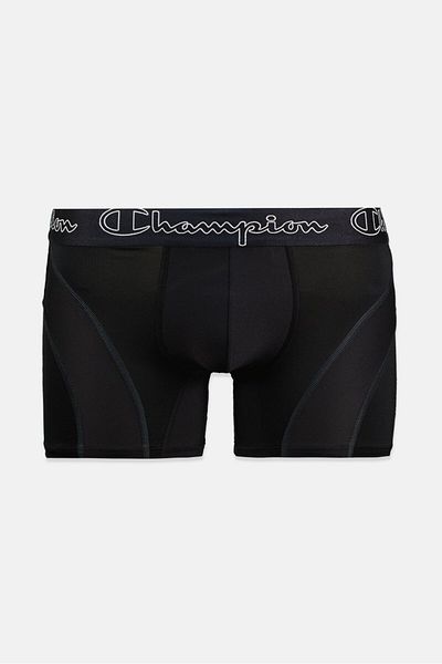 Champion Men Brand Logo Boxer Brief, Black