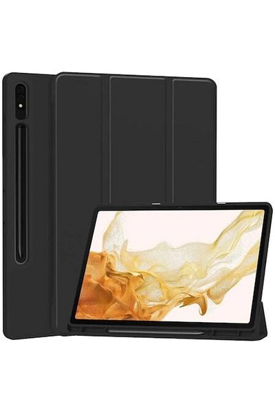 Rao Compatible Case for Samsung Galaxy Tab S7 Plus/S8 Plus, Flex Trifold, F47, TPU, Pitch Black