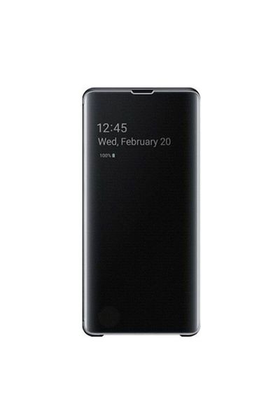 OEM Flip Clearview High Quality Case for Samsung Galaxy S10+/S10 Plus, Black