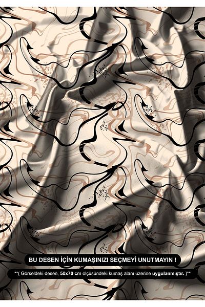 DESENİX Abstract Brush Pattern Digital Printing Fabric |   Moving Pattern |   150X100Cm |   Sales with Meters