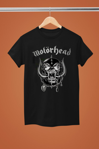 MAGORS Тениска с къс ръкав от памук с щампа на Motörhead, стандартна рок музика