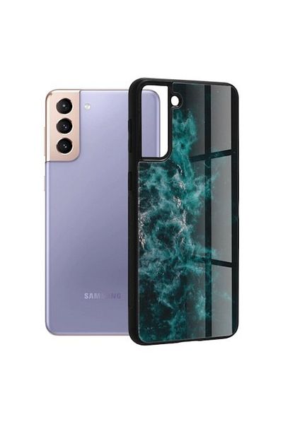 OEM Techsuit Glaze Series Case for Samsung Galaxy S21 Plus 5G, Blue Nebula