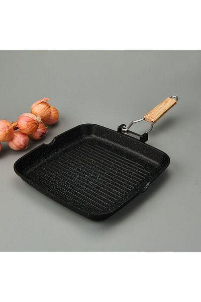 Cem Cast Iron Grill Pan - Gray - 28X28 cm