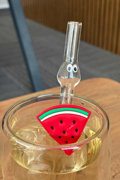 ARVALE Cino Kişiselleştirilebilir Karışık Desenli Cam Pipet | Kalın Cam Pipet - 2 Adet