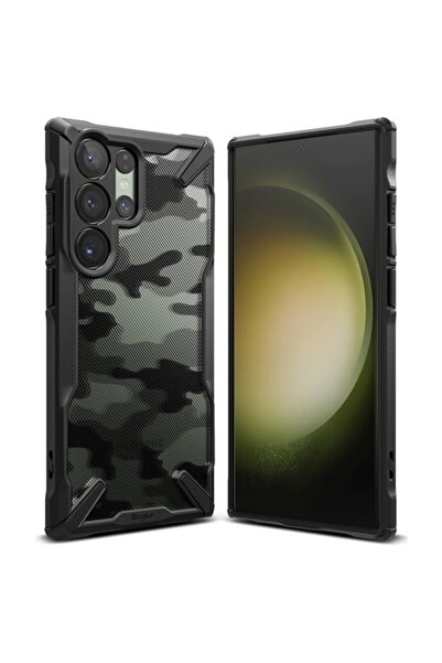 OEM Carcasă pentru Samsung Galaxy S23 Ultra, design Ringke Fusion X, negru camouflage