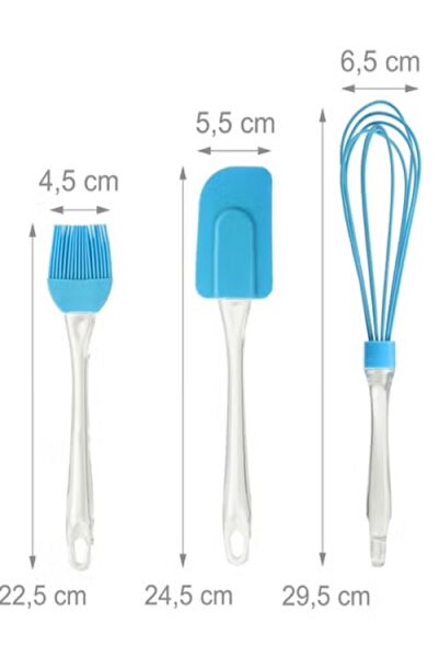 Generic 3-Piece Silicone Utensil Set – Oil Brush, Spatula & Whisk – Heat-Resistant & Easy to Clean