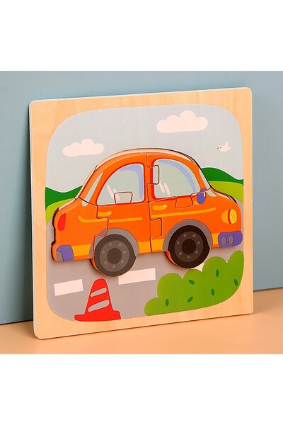dalip 3D Montessori Wooden Puzzle for Kids, Car Model, 0-3 yrs, 5 pcs