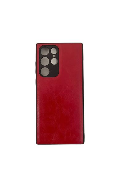 OEM Husă de protecție din piele pentru Samsung Galaxy S22 Ultra, roșie