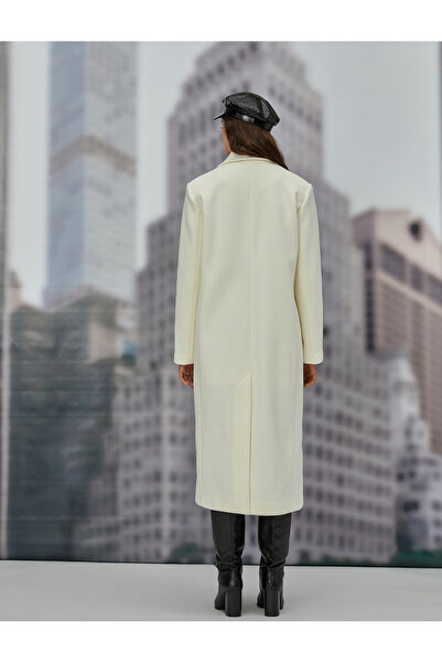 Koton Dámský kabát s razítkem - 4WAK00285EW ECRU