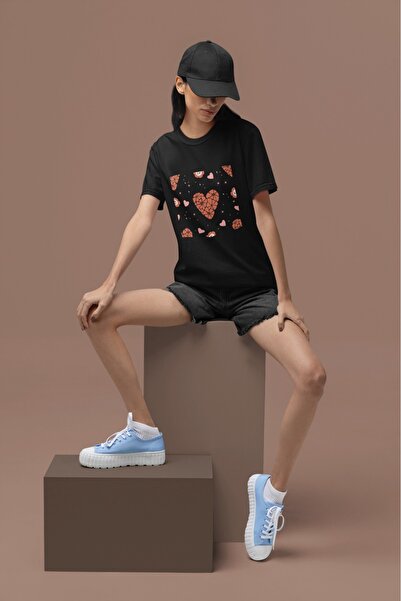 ArtYus تي شيرت للجنسين للرجال/النساء مطبوع عليه قلب ملون كبير الحجم مصنوع من ...