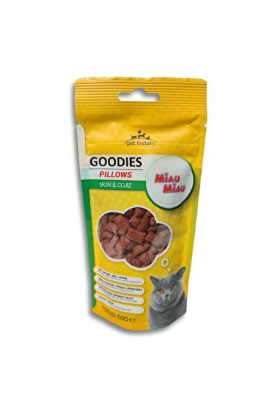 Petfactory Perne delicioase pentru piele și blană Recompensă pisici Miau Miau Goodies 60g – Perne delicioase pentru piele și blană, cu Omega 3