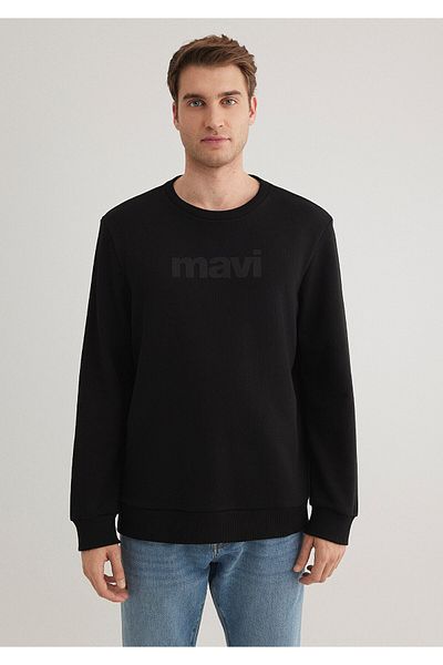 Mavi Logo Printed Black Sweatshirt 066303