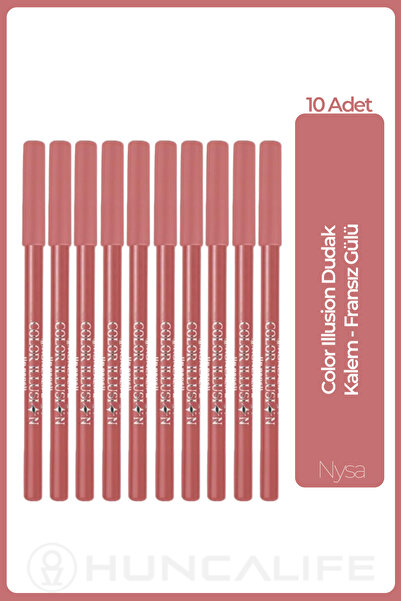Huncalife Color Illusion Lip Liner French Rose - 10 Pieces