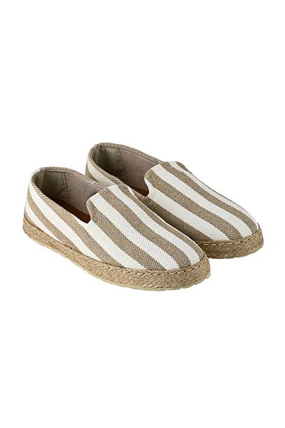 Streetfly Espadrile pentru bărbați cu dungi bej lucrate manual