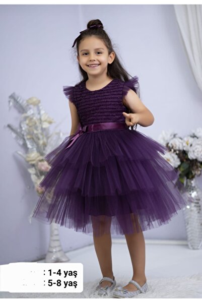 BEGONYA BEBECE KIDS فستان للاحتفال بمناسبة خاصة للفتيات والأطفال باللون الأرج...