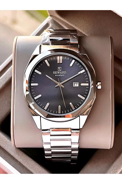 Reward Steel Cord Calendar Featured 5 Atm Water Resistant Men's Wrist Watch Vs.Blkt.0520