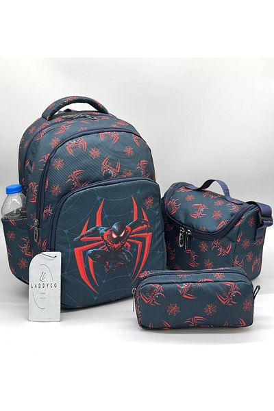 Bevitton Primary School Bag Character Printed Orthopedics Set of 3 Boys' Navy Blue Primary School Bag