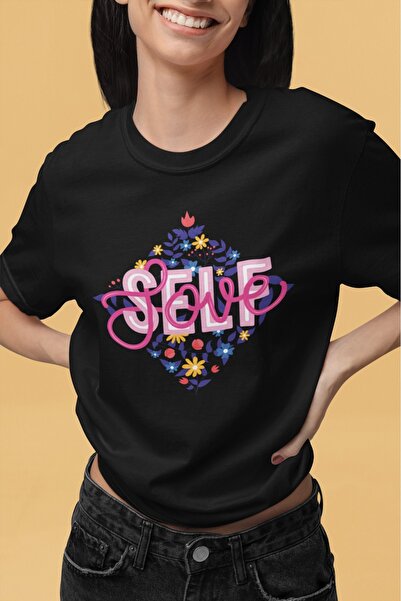 ArtYus Unisex Bărbați/Femei Self Love Colorat cu imprimeu supradimensionat bu...