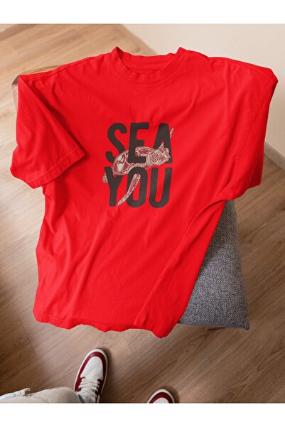 ArtYus Unisex Men/Women Sea You Color Printed Oversize 100% Cotton T-Shirt